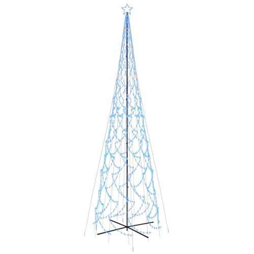 vidaXL LED Weihnachtsbaum Kegelform Tannenbaum Lichterbaum Weihnachtsdeko Stern Beleuchtung Außen Beleuchtet Lichterkette Blau 3000 LEDs 230x800cm von vidaXL