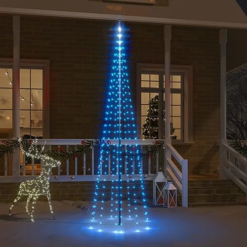 vidaXL LED-Weihnachtsbaum für Fahnenmast Blau 310 LEDs 300 cm von vidaXL