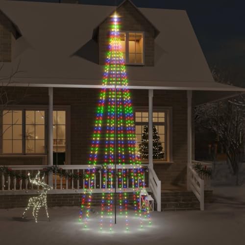 vidaXL LED-Weihnachtsbaum für Fahnenmast Mehrfarbig 732 LEDs 500 cm von vidaXL