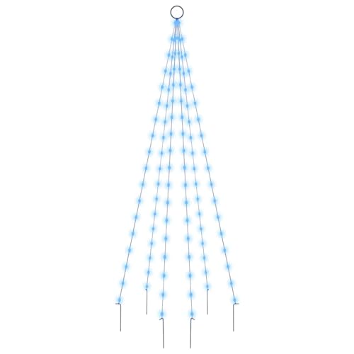 vidaXL LED Weihnachtsbaum für Fahnenmast Tannenbaum Lichterbaum Weihnachtsdeko Beleuchtung Außen Beleuchtet Lichterkette Blau 108 LEDs 180cm von vidaXL