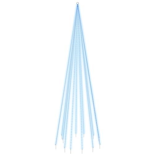 vidaXL LED Weihnachtsbaum für Fahnenmast Tannenbaum Lichterbaum Weihnachtsdeko Beleuchtung Außen Beleuchtet Lichterkette Blau 732 LEDs 500cm von vidaXL
