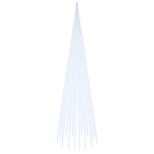 vidaXL LED Weihnachtsbaum für Fahnenmast Tannenbaum Lichterbaum Weihnachtsdeko Beleuchtung Außen Beleuchtet Lichterkette Kaltweiß 1134 LEDs 800cm von vidaXL