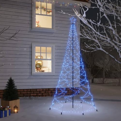 vidaXL LED-Weihnachtsbaum mit Metallstange 500 LEDs Blau 3 m von vidaXL