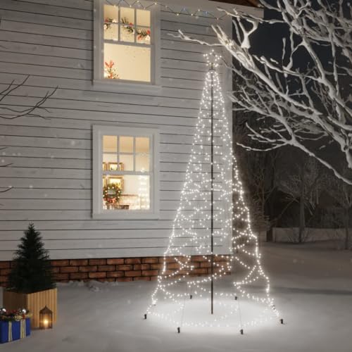 vidaXL LED-Weihnachtsbaum mit Metallstange 500 LEDs Kaltweiß 3 m von vidaXL