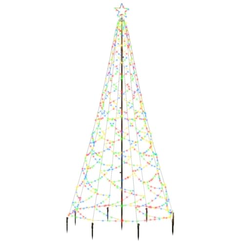 vidaXL LED-Weihnachtsbaum mit Metallstange 500 LEDs Mehrfarbig 3 m von vidaXL