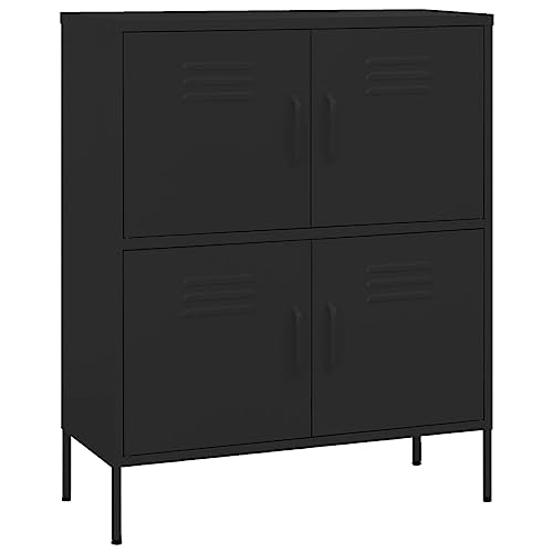 vidaXL Lagerschrank Schwarz 80x35x101,5 cm Stahl von vidaXL