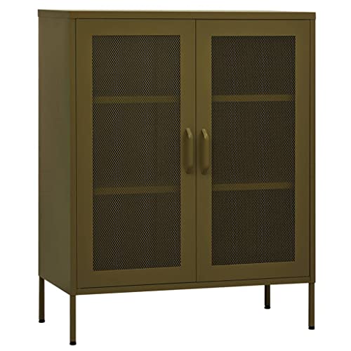 vidaXL Lagerschrank Sideboard Kommode Anrichte Stahlschrank Schrank Beistellschrank Mehrzweckschrank Bücherschrank Standschrank Olivgrün 80x35x101,5cm Stahl vidaXL Lagerschrank Sideboard Kommode Anrichte Stahlschrank Schrank Beistellschrank Mehrzweckschrank Bücherschrank Standschrank Olivgrün 80x35x101,5cm Stahl von vidaXL