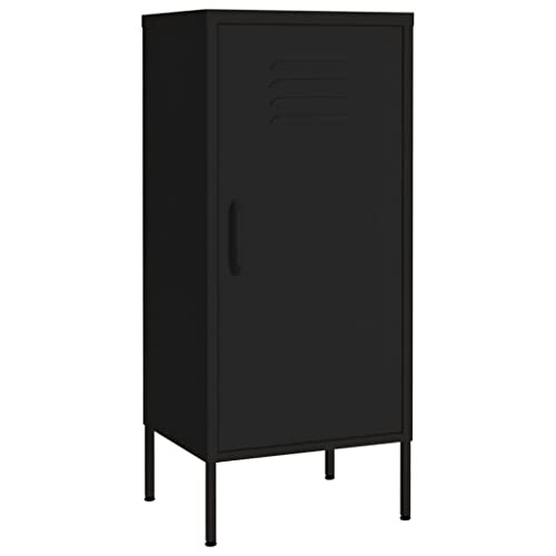 vidaXL Lagerschrank Sideboard Kommode Anrichte Stahlschrank Schrank Beistellschrank Mehrzweckschrank Bücherschrank Standschrank Schwarz 42,5x35x101,5cm Stahl von vidaXL