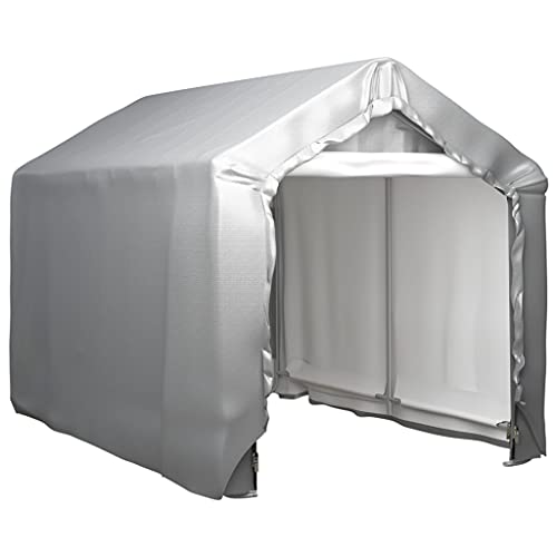 vidaXL Lagerzelt UV-beständig Industriezelt Zelthalle Weidezelt Zelt Zeltgarage Foliengarage Unterstand Lagerhalle 180x300cm Stahl Grau von vidaXL