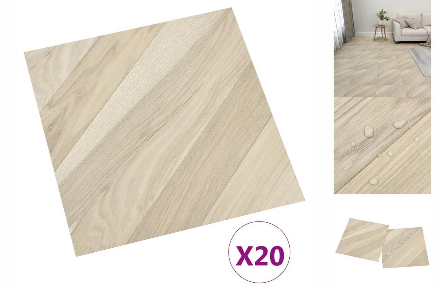 vidaXL Laminat PVC Laminatböden Selbstklebend Dielen Bodenbelag Boden Fliesen 20 Stk vidaXL Laminat PVC Laminatböden Selbstklebend Dielen Bodenbelag Boden Fliesen 20 Stk von vidaXL