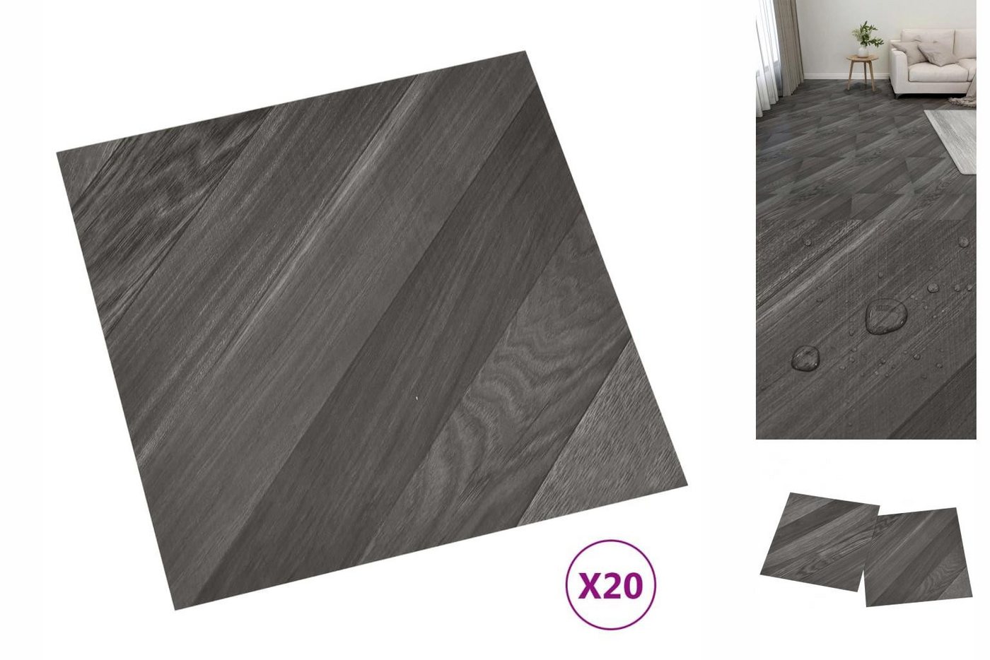 vidaXL Laminat PVC Laminatböden Selbstklebend Dielen Bodenbelag Boden Fliesen 20 Stk vidaXL Laminat PVC Laminatböden Selbstklebend Dielen Bodenbelag Boden Fliesen 20 Stk von vidaXL