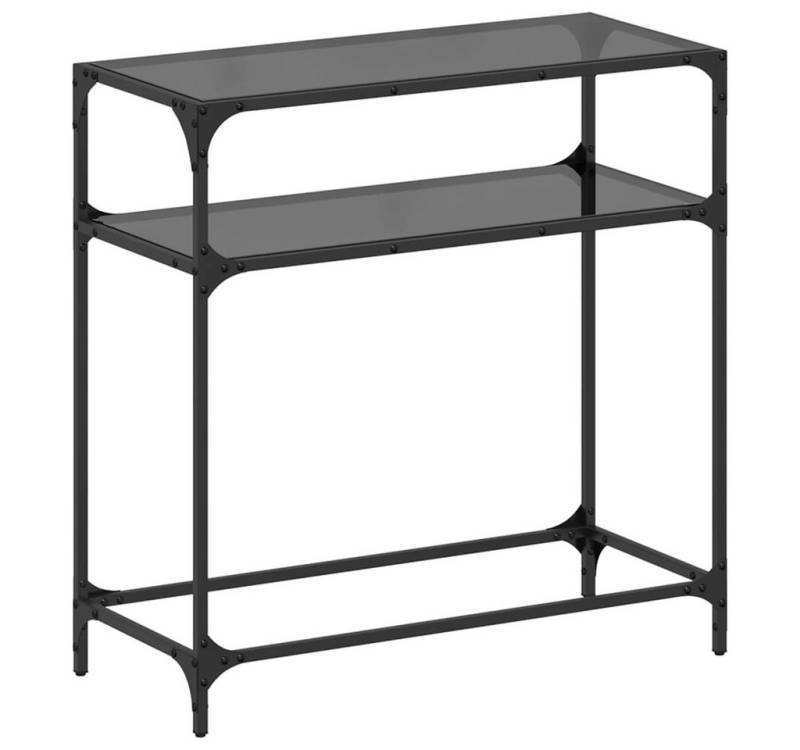 vidaXL Laptoptisch Konsolentisch mit Glasplatte Schwarz 80x35x81 cm Stahl (1-St) von vidaXL