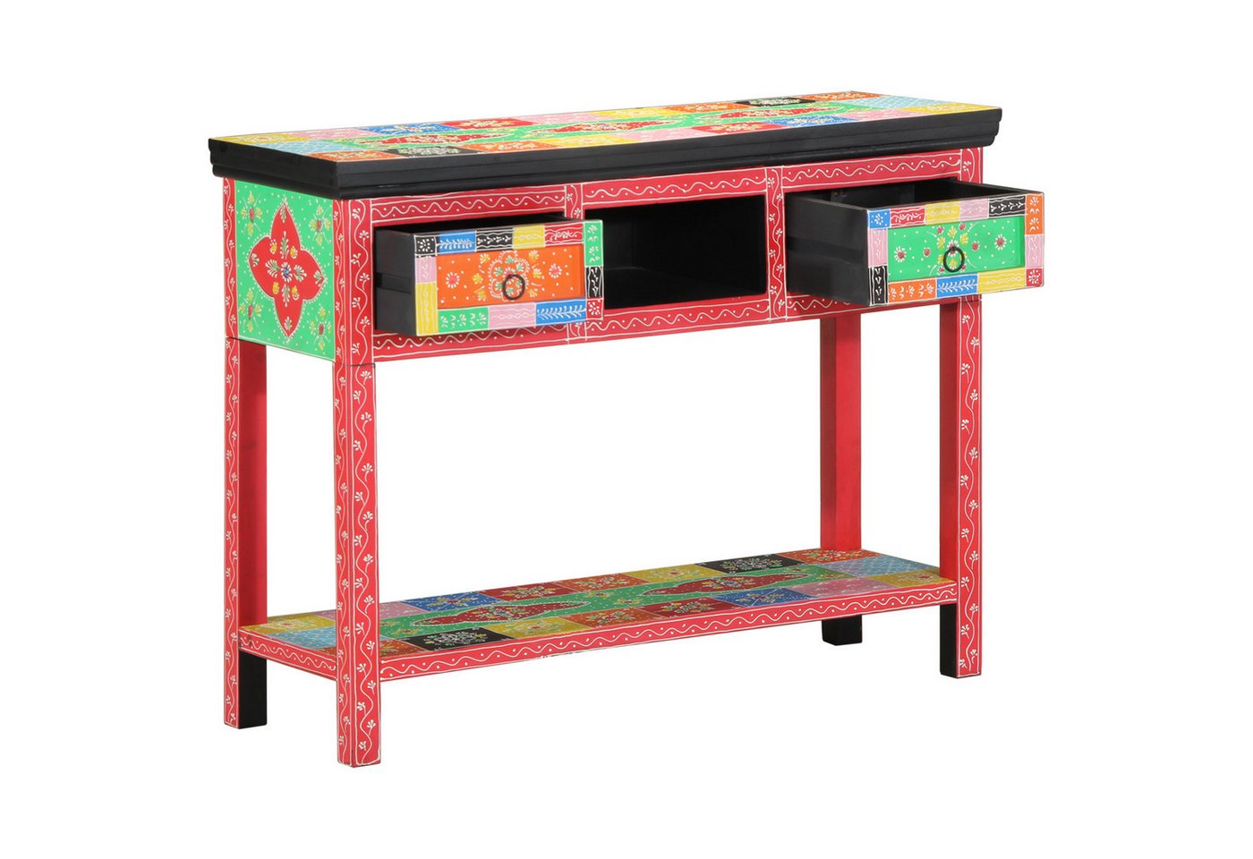 vidaXL Laptoptisch Konsolentisch bunt 100x30x75 cm aus Massivholz (1-St) von vidaXL