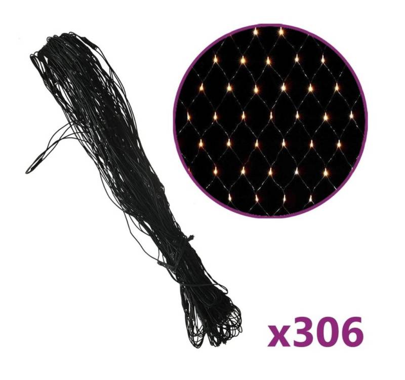 vidaXL Lichterkette LED-Lichternetz Warmweiß 3x3 m 306 LEDs Indoor Outdoor von vidaXL