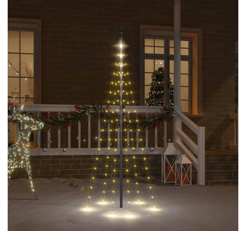 vidaXL Lichterkette LED-Weihnachtsbaum für Fahnenmast Warmweiß 108 LEDs 180 cm von vidaXL