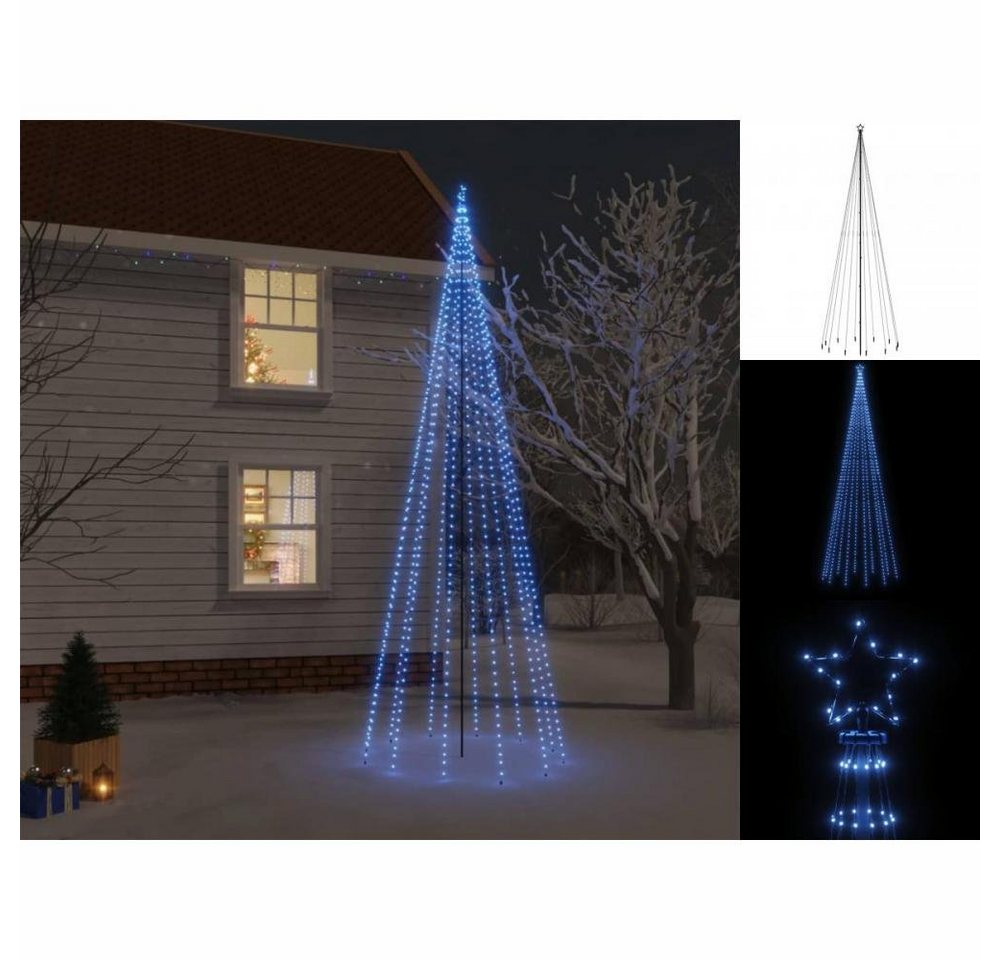 vidaXL Lichterkette Weihnachtsbaum mit Erdnägeln Blau 732 LEDs 500 cm von vidaXL