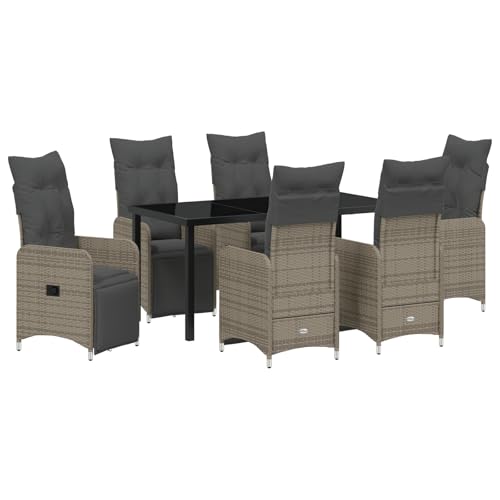 vidaXL Liegestühle für den Garten 2er Set Beige mit Kissen | Verstellbare Rückenlehne Wetterfestes Außenmöbel Langlebiger Poly Rattan Stuhl Deck Pe Möbel Sitzliege vidaXL Liegestühle für den Garten 2er Set Beige mit Kissen | Verstellbare Rückenlehne Wetterfestes Außenmöbel Langlebiger Poly Rattan Stuhl Deck Pe Möbel Sitzliege von vidaXL