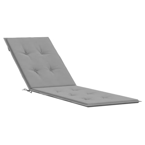 vidaXL Liegestuhl Auflage, Polster Auflage für Deckchair, Polsterauflage für Gartenliege, Liegenauflage Outdoor, Grau (75+105) x50x3cm von vidaXL