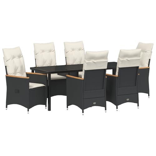 vidaXL Liegestuhl Set für den Garten mit Kissen Schwarz Poly-Rattan 2 Stück Verstellbare Rückenlehne Bequeme Sitzgelegenheiten für Terrasse Balkon Moderner Stil Abnehmbare Bezüge und Kissen Stuhlmöbel vidaXL Liegestuhl Set für den Garten mit Kissen Schwarz Poly-Rattan 2 Stück Verstellbare Rückenlehne Bequeme Sitzgelegenheiten für Terrasse Balkon Moderner Stil Abnehmbare Bezüge und Kissen Stuhlmöbel von vidaXL