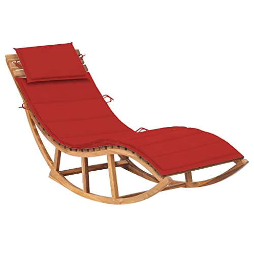 vidaXL Liegestuhl mit Kissen für Sonnenbad, Terrasse, Balkon, Garten, Teakholz, robust von vidaXL