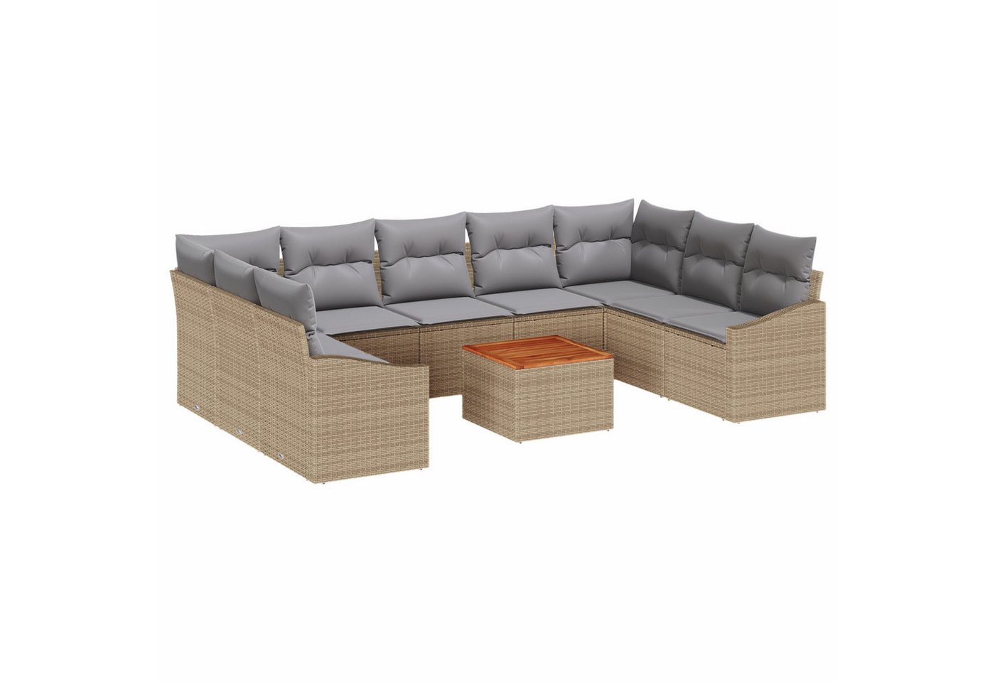 vidaXL Loungesofa 10-teiliges Garten-Sofa-Set mit Kissen Beige Poly-Rattan, 10 Teile vidaXL Loungesofa 10-teiliges Garten-Sofa-Set mit Kissen Beige Poly-Rattan, 10 Teile von vidaXL