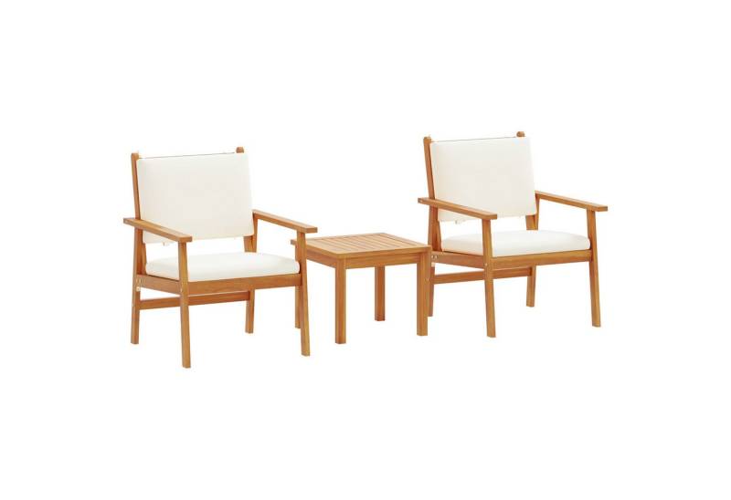 vidaXL Loungesofa 3-tlg. Garten-Bistro-Set mit Kissen Massivholz, 1 Teile von vidaXL