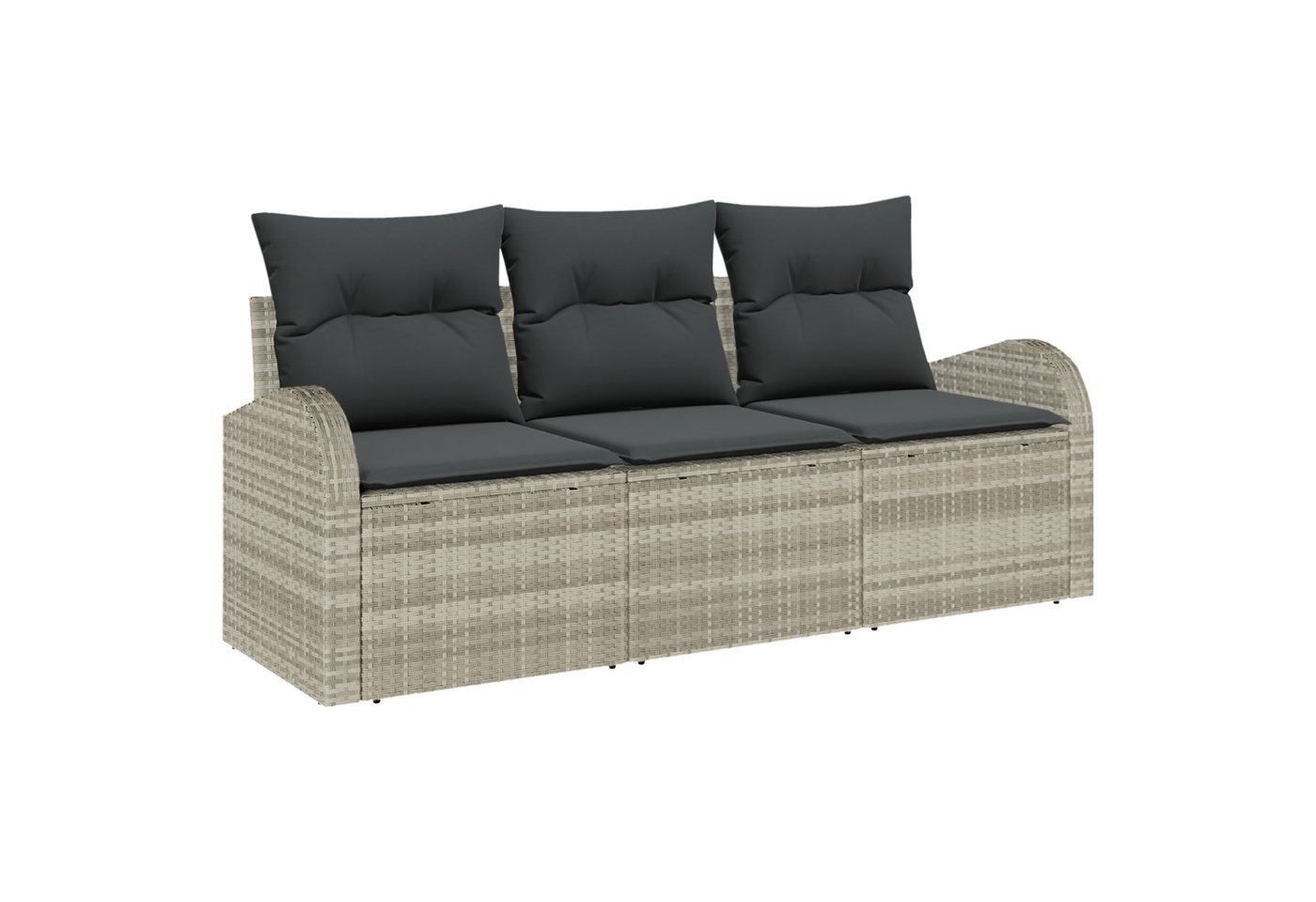 vidaXL Loungesofa 3-tlg. Garten-Sofagarnitur mit Kissen Hellgrau Poly Rattan, 3 Teile vidaXL Loungesofa 3-tlg. Garten-Sofagarnitur mit Kissen Hellgrau Poly Rattan, 3 Teile von vidaXL