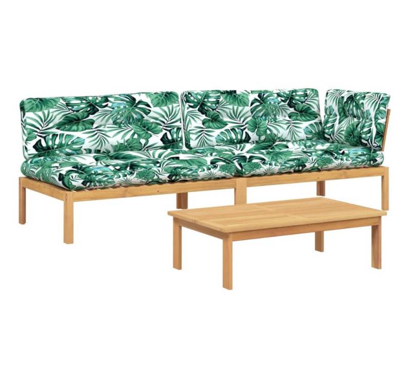 vidaXL Loungesofa 3-tlg. Garten-Sofagarnitur aus Paletten mit Kissen nholz, 1 Teile von vidaXL