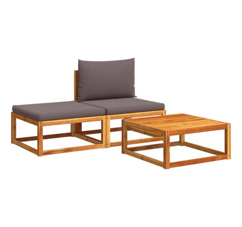 vidaXL Loungesofa 3-tlg. Garten-Sofagarnitur mit Kissen Massivholz, 1 Teile von vidaXL