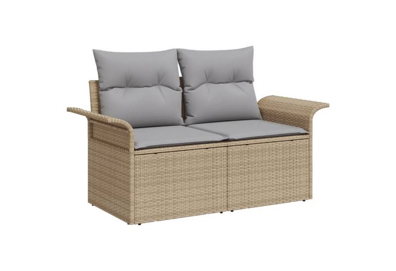 vidaXL Loungesofa 6-Teiliges Garten Sofa Set mit Kissen in beige aus Poly Rattan, 6 Teile von vidaXL