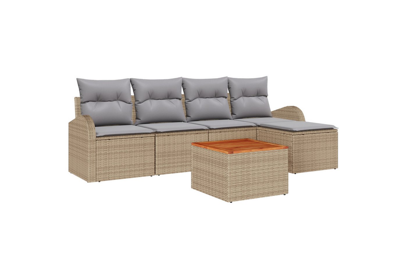 vidaXL Loungesofa 6-teiliges Garten Sofa Set mit Kissen Beige Poly Rattan, 6 Teile vidaXL Loungesofa 6-teiliges Garten Sofa Set mit Kissen Beige Poly Rattan, 6 Teile von vidaXL