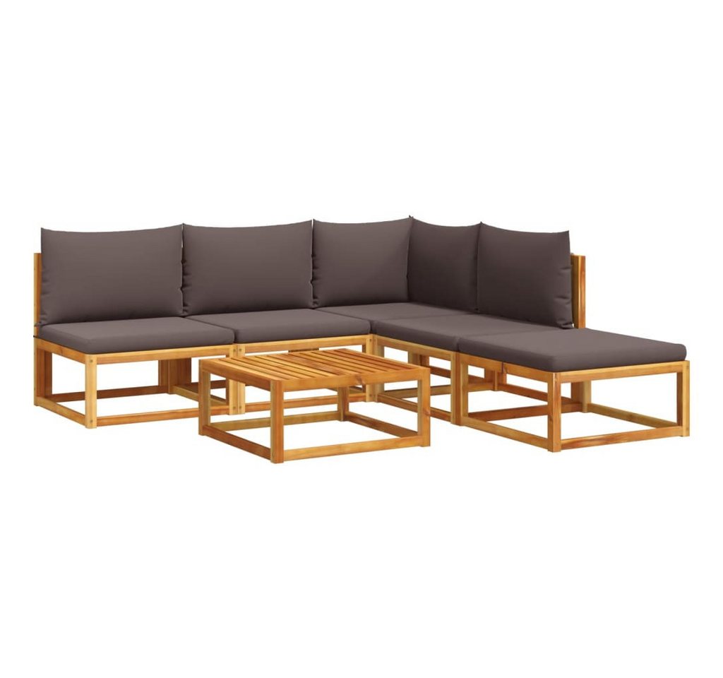 vidaXL Loungesofa 6-tlg. Gartensofa-Set mit Kissen Holz & Seil, 1 Teile von vidaXL