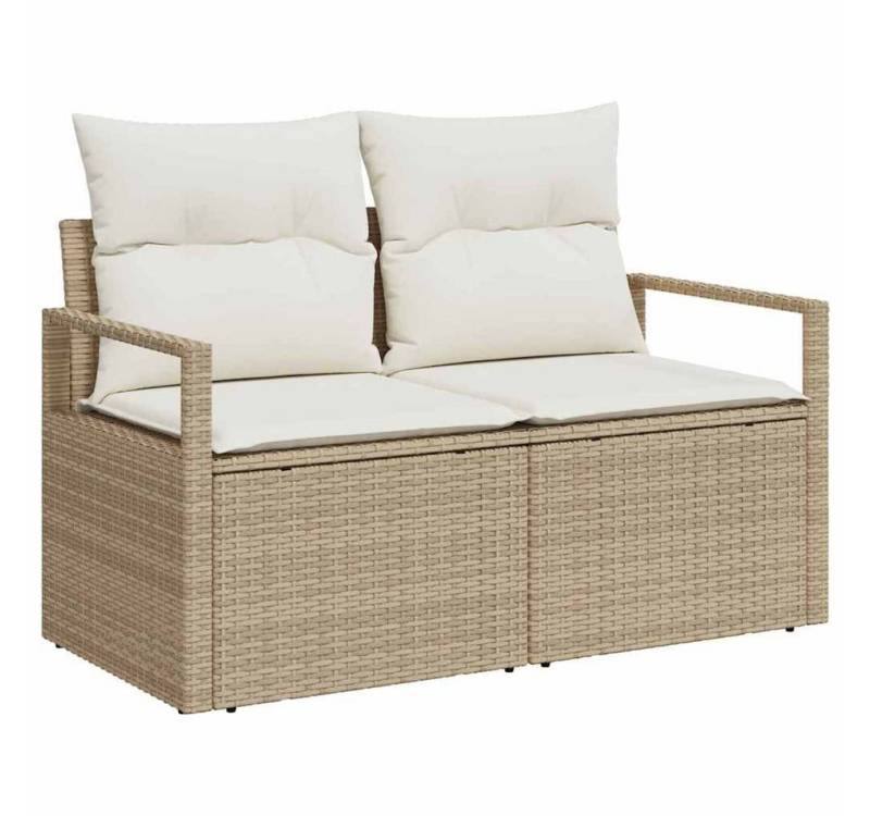 vidaXL Loungesofa Sofa Set 7 pcs Beige und Creme Poly-Rattan, 7 Teile von vidaXL