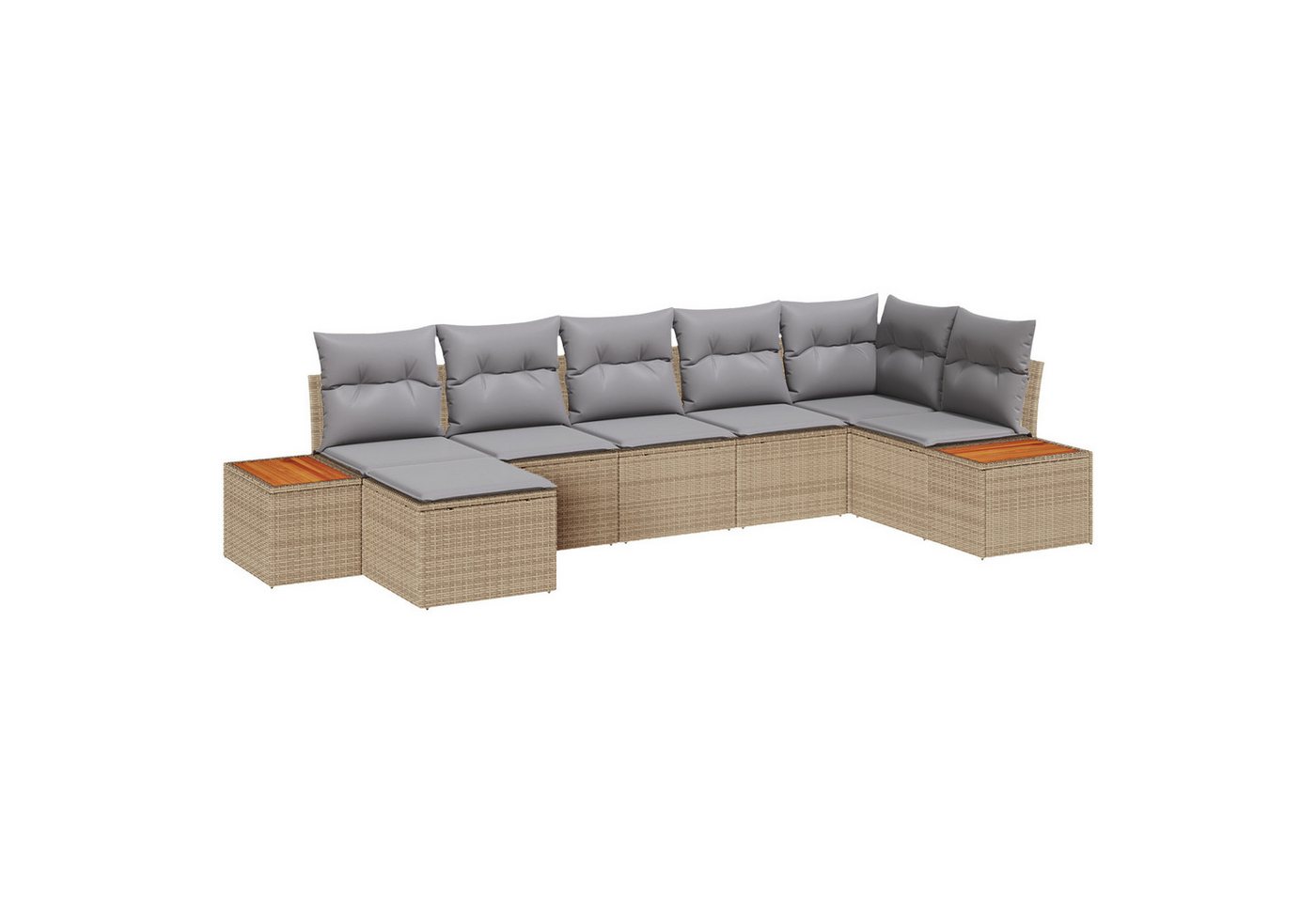 vidaXL Loungesofa 7-teiliges Garten Sofa Set mit Kissen Beige Poly Rattan, 7 Teile vidaXL Loungesofa 7-teiliges Garten Sofa Set mit Kissen Beige Poly Rattan, 7 Teile von vidaXL