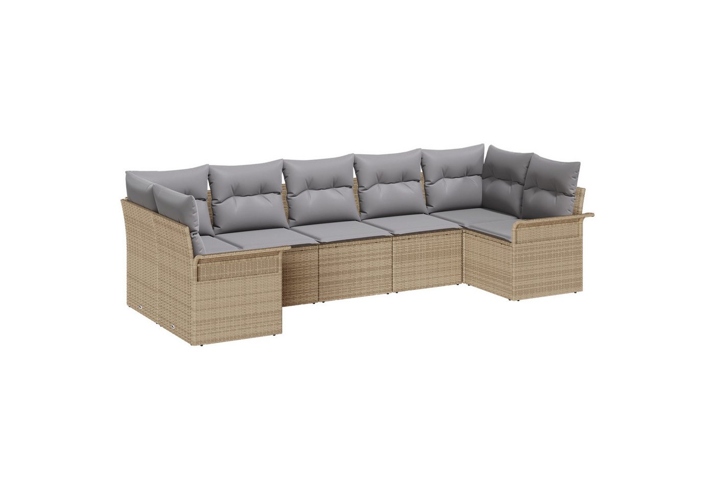 vidaXL Loungesofa 7-tlg. Garten-Sofagarnitur mit Kissen Beige Poly Rattan, 7 Teile vidaXL Loungesofa 7-tlg. Garten-Sofagarnitur mit Kissen Beige Poly Rattan, 7 Teile von vidaXL