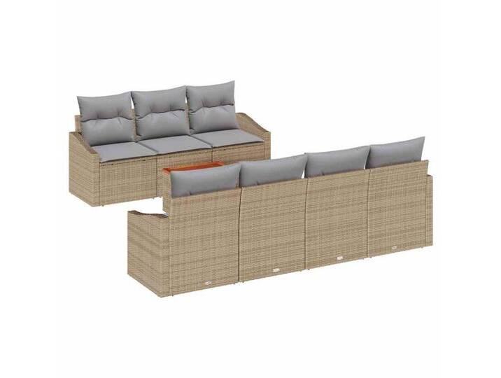 vidaXL Gartenlounge-Set Garten-Sofa-Set 8 pcs Beige und Hellgrau, (8-tlg), beige grau, Beige und Hellgrau von vidaXL
