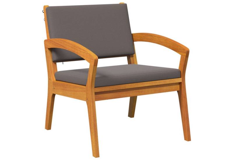 vidaXL Loungesofa Dunkelgrau Massivholz, Polyester Groß Outdoor-Sofa, 1 Teile von vidaXL