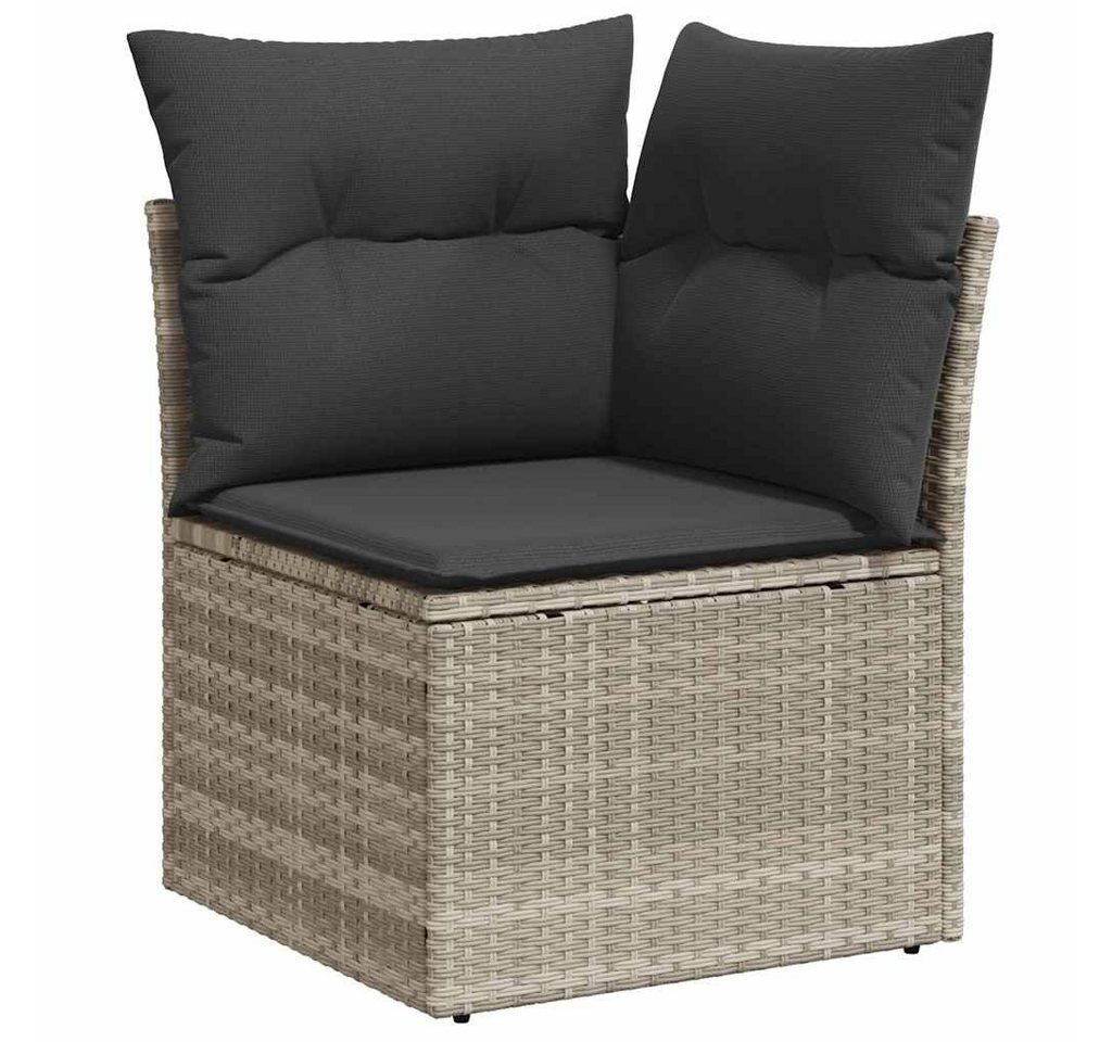 vidaXL Loungesofa Garten-Ecksofa mit Kissen Hellgrau Poly Rattan, 1 Teile vidaXL Loungesofa Garten-Ecksofa mit Kissen Hellgrau Poly Rattan, 1 Teile von vidaXL