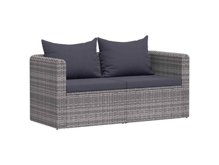 vidaXL Loungesofa Garten-Ecksofas 2 Stk. Grau Poly Rattan, 2 Teile, grau von vidaXL