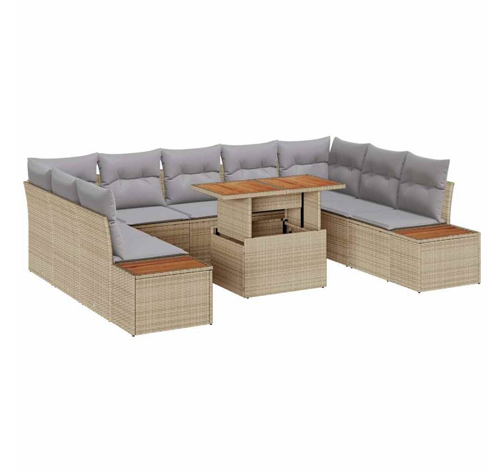 vidaXL Loungesofa Garten Essgruppe 10 pcs Beige und Grau 100 x 55 x 73 cm, 10 Teile vidaXL Loungesofa Garten Essgruppe 10 pcs Beige und Grau 100 x 55 x 73 cm, 10 Teile von vidaXL