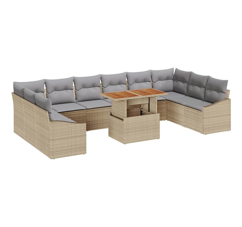 vidaXL Loungesofa Garten Essgruppe 11 pcs Beige und Grau 100 x 55 x 73 cm, 11 Teile vidaXL Loungesofa Garten Essgruppe 11 pcs Beige und Grau 100 x 55 x 73 cm, 11 Teile von vidaXL