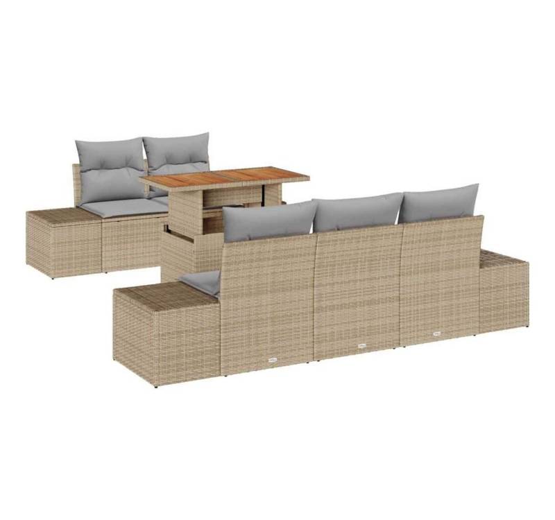 vidaXL Loungesofa Garten Essgruppe 6 pcs Beige und Grau 100 x 55 x 73 cm, 6 Teile von vidaXL