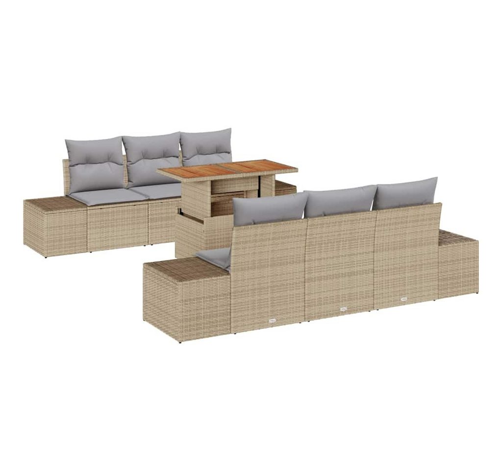vidaXL Loungesofa Garten Essgruppe 7 pcs Beige und Grau 100 x 55 x 73 cm, 7 Teile vidaXL Loungesofa Garten Essgruppe 7 pcs Beige und Grau 100 x 55 x 73 cm, 7 Teile von vidaXL