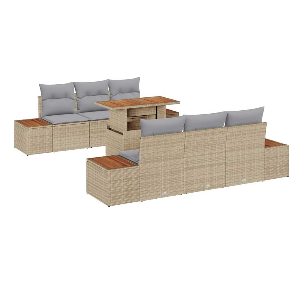 vidaXL Loungesofa Garten Essgruppe 7 pcs Beige und Grau 100 x 55 x 73 cm, 7 Teile vidaXL Loungesofa Garten Essgruppe 7 pcs Beige und Grau 100 x 55 x 73 cm, 7 Teile von vidaXL