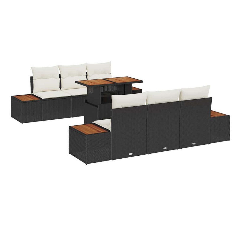 vidaXL Loungesofa Garten Essgruppe 7 pcs Schwarz und Beige 100 x 55 x 73 cm, 7 Teile vidaXL Loungesofa Garten Essgruppe 7 pcs Schwarz und Beige 100 x 55 x 73 cm, 7 Teile von vidaXL