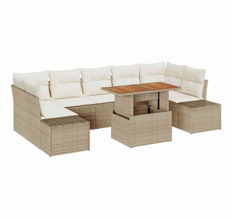 vidaXL Loungesofa Garten Essgruppe 8 pcs Beige und Creme 100 x 55 x 73 cm, 8 Teile von vidaXL