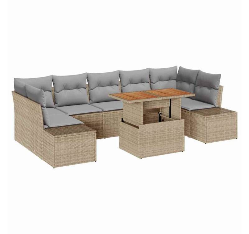 vidaXL Loungesofa Garten Essgruppe 8 pcs Beige und Grau 100 x 55 x 73 cm, 8 Teile von vidaXL