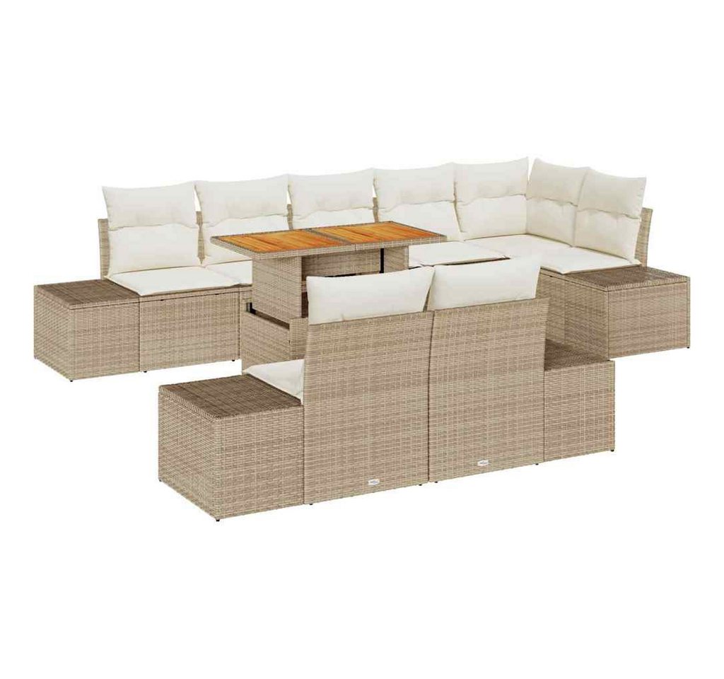 vidaXL Loungesofa Garten Essgruppe 9 pcs Beige und Creme 100 x 55 x 73 cm, 9 Teile vidaXL Loungesofa Garten Essgruppe 9 pcs Beige und Creme 100 x 55 x 73 cm, 9 Teile von vidaXL