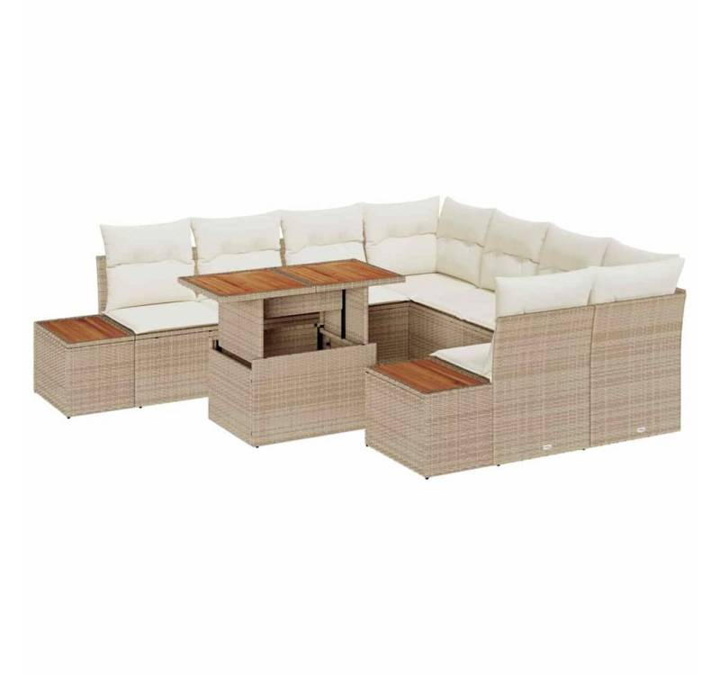 vidaXL Loungesofa Garten Essgruppe 9 pcs Beige und Creme 100 x 55 x 73 cm, 9 Teile von vidaXL