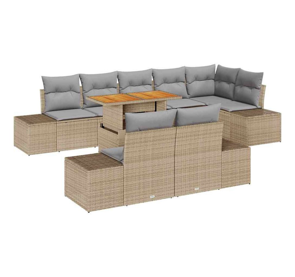 vidaXL Loungesofa Garten Essgruppe 9 pcs Beige und Grau 100 x 55 x 73 cm, 9 Teile vidaXL Loungesofa Garten Essgruppe 9 pcs Beige und Grau 100 x 55 x 73 cm, 9 Teile von vidaXL